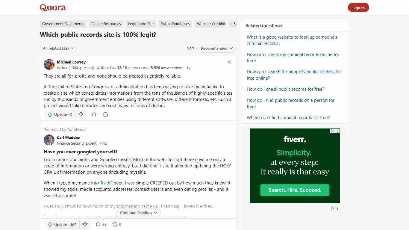 Which public records site is 100% legit? - Quora